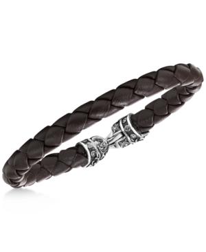 Scott Kay Men's Brown Woven Leather Bracelet