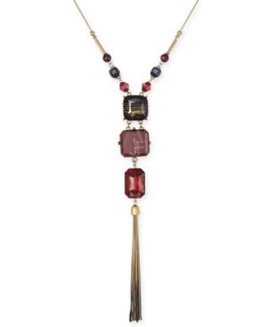 Inc International Concepts Gold-tone Multi-bead Tassel Lariat Necklace, Only At Macy's