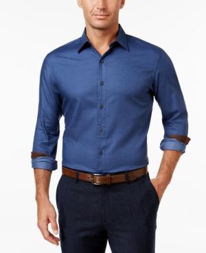 Tasso Elba Men's Contrast Cuff Long-sleeve Shirt, Classic Fit