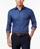 Tasso Elba Men's Contrast Cuff Long-sleeve Shirt, Classic Fit
