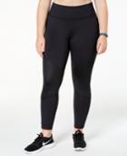 Ideology Plus Size Mesh-trimmed Leggings, Created For Macy's