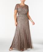 Adrianna Papell Plus Size Beaded Gown