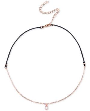 Unwritten Rose Gold-tone Cubic Zirconia Choker Necklace
