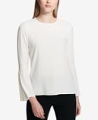 Calvin Klein Pleated Bell-sleeve Top