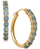 Blue Topaz Hoop Earrings (2-3/4 Ct. T.w.) In 14k Gold