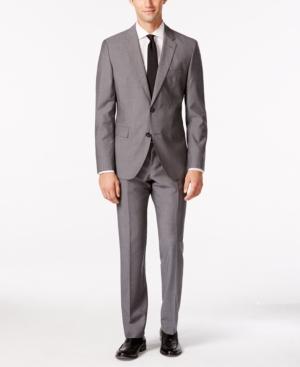 Hugo By Hugo Boss Men's Medium Grey Mini Grid Slim Fit Suit