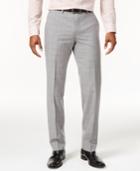 Bar Iii Men's Slim-fit Light Gray Plaid Suit Pants, Only At Macy's
