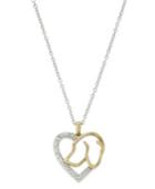 Aspca Tender Voices Sterling Silver And 10k Gold-plated Necklace, Diamond Accent Dog Heart Pendant