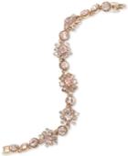 Marchesa Gold-tone Pink Crystal Link Bracelet