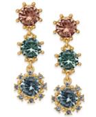 Charter Club Gold-tone Multi-stone Triple Drop Earrings, Created For Macy's