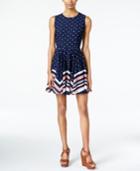 Maison Jules Mixed-print Fit & Flare Dress, Only At Macy's