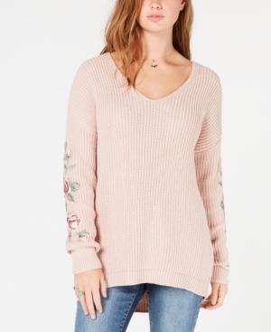 American Rag Juniors' Floral-applique Sweater, Created For Macy's
