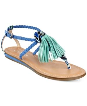 Guess Women's Frannie Tassel Embellished Flat Sandals Women's Shoes