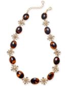Charter Club Gold-tone Tortoise-look Bead & Crystal Collar Necklace, Only At Macy's