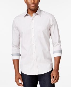 Tasso Elba Long-sleeve Mini Diamond Geo Print Shirt
