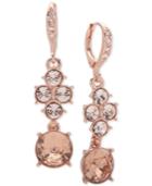 Givenchy Rose Gold-tone Colored Crystal Drop Earrings