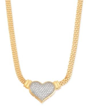Diamond Heart Pendant Necklace (1/2 Ct. T.w.) In 14k Gold Over Sterling Silver