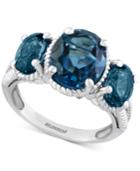 Effy London Blue Topaz Three-stone Ring (4-1/5 Ct. T.w.) In Sterling Silver