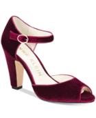 Anne Klein Henrika Peep-toe Velvet Pumps