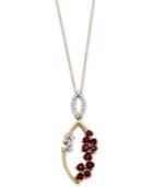 Ruby (3/4 Ct. T.w.) And Diamond (1/10 Ct. T.w.) Scatter Pendant Necklace In 14k Gold