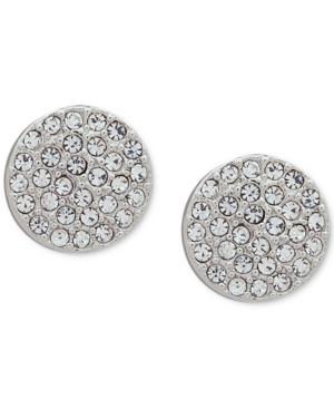 Dkny Pave Disc Stud Earrings