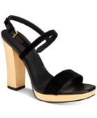 Calvin Klein Women's Bambii Velvet Slingback Platform Sandals Women's Shoes