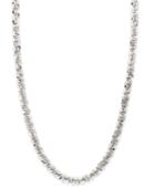 14k White Gold Necklace, 20 Faceted Chain