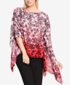 Vince Camuto Printed Ombre Poncho