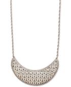 Lucky Brand Silver-tone Pave Openwork Statement Necklace, 18 + 2 Extender
