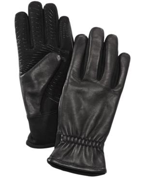 Ugg Men's Gathered-wrist Leather Gloves