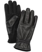 Ugg Men's Gathered-wrist Leather Gloves