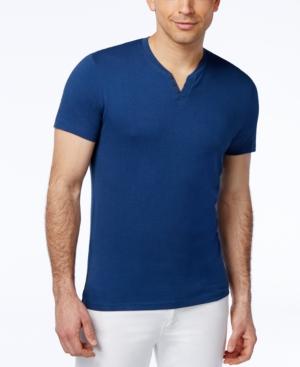 Alfani Men's Slim-fit Split Crew-neck T-shirt