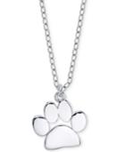Unwritten Paw Print 18 Pendant Necklace In Sterling Silver