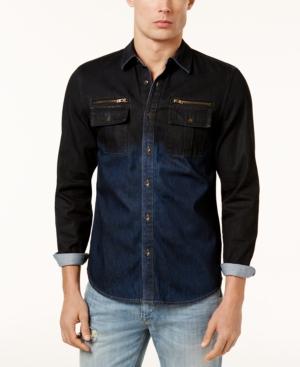 Guess Men's Two-tone Slim Fit Denim Shirt