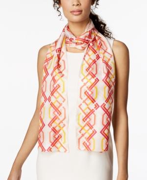 Echo Geo Lattice Silk Scarf