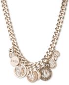 Dkny Gold-tone Multi-charm Logo Pendant Necklace, Created For Macy's