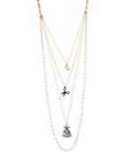 Betsey Johnson Gold-tone Pave Multi-row Layered Necklace