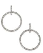 Inc International Concepts Silver-tone Pave Circle Drop Earrings, Only At Macy's