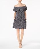 Jesica Howard Printed Ruffled Off-the-shoulder Dress