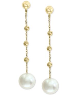 Effy Cultured Freshwater Pearl (8mm) Beaded Drop Earrings In 14k Gold