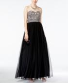 Blondie Nites Juniors' Strapless Sequined Ball Gown