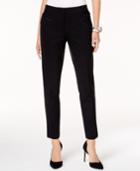 Alfani Faux-leather-trim Straight-leg Pants, Created For Macy's