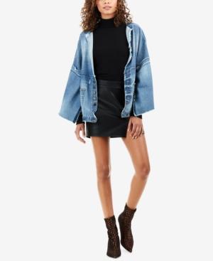 True Religion Faux Vegan Leather Mini Skirt