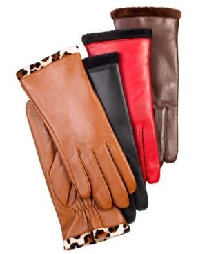 Charter Club Faux Fur Lined Leather Gloves