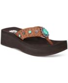 Yellow Box Orean Gemstone Wedge Flip-flops Women's Shoes
