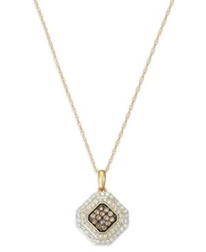 Wrapped In Love White And Brown Diamond Pendant Necklace In 14k Gold (1/2 Ct. T.w.), Created For Macy's