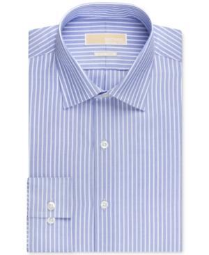 Michael Michael Kors Big And Tall Non-iron New Blue Stripe Dress Shirt