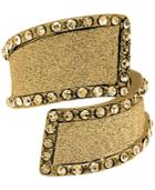 Guess Gold-tone Crystal & Glitter Bypass Ring