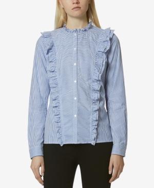 Avec Les Filles Cotton Striped Blouse