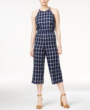 Maison Jules Tie-back Windowpane Jumpsuit, Only At Macy's